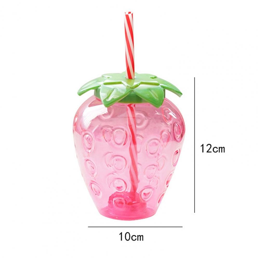 500ml süße Erdbeerflasche mit Strohhalm